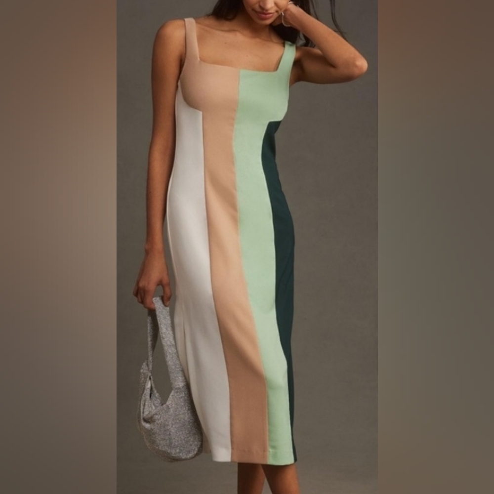 Anthropologie Hutch Sleeveless Colorblock Midi